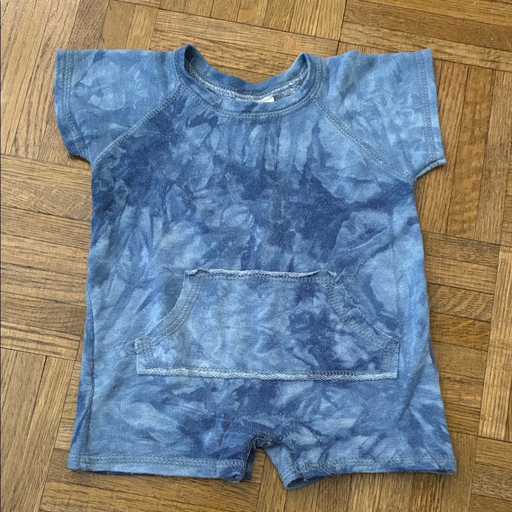 Too Cute Blue Tie-Dye Baby Romper Size 6 Months